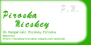 piroska micskey business card